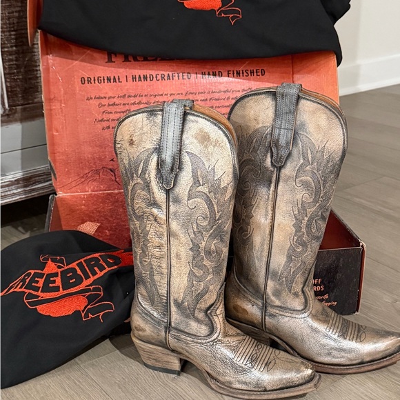 freebird Shoes - Freebird Woodland Pewter Heeled Boots